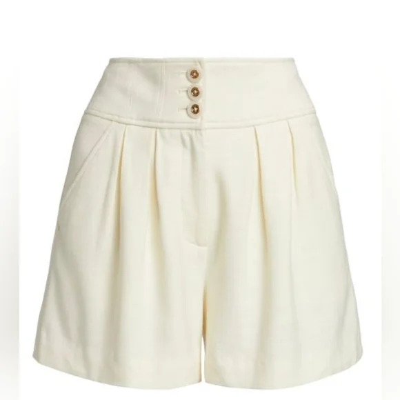 Veronica Beard High Waist Cream Shorts - Picture 3 of 5